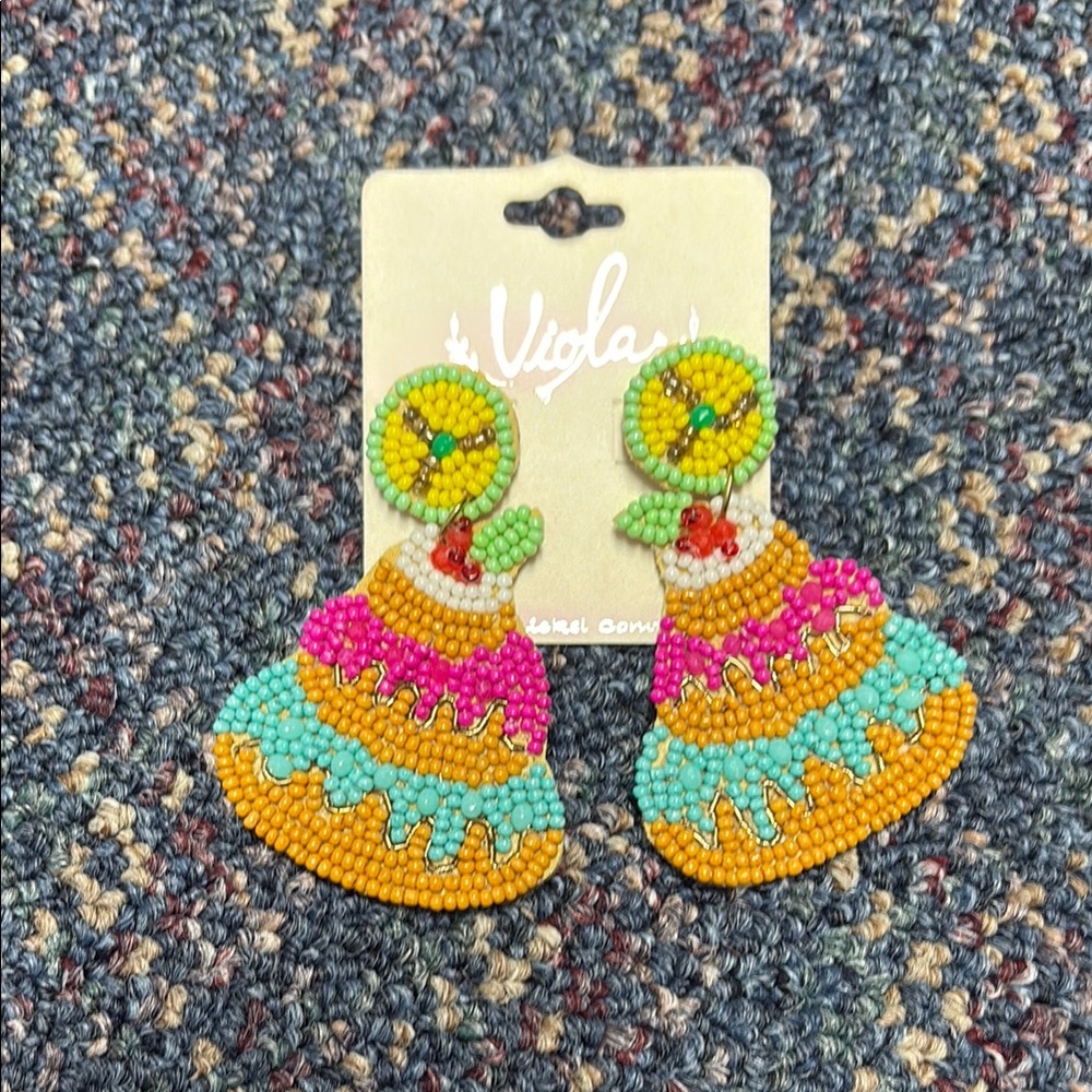 NWT Viola beaded colorful earrings